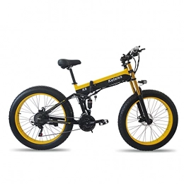 BHPL Bici Bici elettrica per Adulti Pieghevole 26 x 4 in Pneumatico Grasso Montagna Beach Bicycles 21 velocità Gear E-Bike con Batteria al Litio Staccabile da 1000 W Fino a 28 miglia all'ora, 48V350W13AH