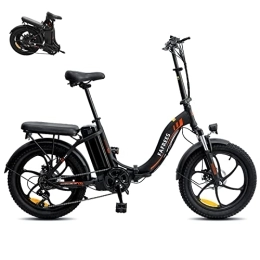 Fafrees Bici Bici elettrica pieghevole F20, batteria 36V 16Ah, pneumatici grassi 20"* 3.0, 25 km / h max, 250 W, Shimano 7 velocità - Nero