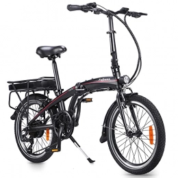 CM67 Bici Bici Elettrica Pieghevole Fat 20 Pollici Nero, Velocit Massima 25 km / h Autonomia 45-55 km Con Batteria Rimovibile Da 10 Ah Bicicletta Per Adulti E Adolescenti Carico massimo: 120 kg