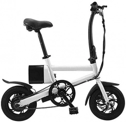 electric bicycle Bici elettriches Bici Elettrica Pieghevole Telaio in Lega di Alluminio Mini Pedale A Due Ruote per Auto Elettrica Scooter Ultraleggero con Ruote da 12 Pollici velocità Massima 25 KM / H, White