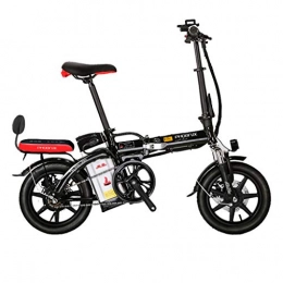 Bici elettriche Bici Bici elettriche Batteria Elettrica Pieghevole A 14 Pollici della Bicicletta 48V della Bicicletta Elettrica per Elettrica Adulta, Tempo di Vita 85-100km (Color : Black, Size : 123 * 30 * 93cm)