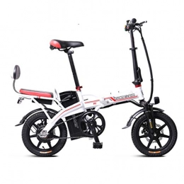 Bici elettriche Bici Bici elettriche Elettrico Auto Uomini E Donne 48V Pieghevole Batteria al Litio Boost Batteria Auto 14 Pollici Bicicletta Elettrica per Adulti (Color : Bianca, Size : 130 * 56 * 108cm)