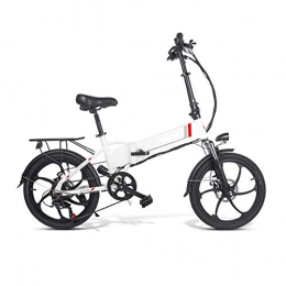 Bici Elettriche Pieghevole Freni A Doppio Disco A 7 Velocità A Sospensione Completa, 350 W 48 V Bici Elettriche Per Adulti Per E-Bike Con Sistema Di Alimentazione I-Pas Bici Per Adulti,White,20in