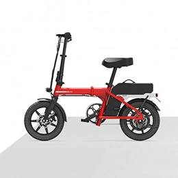 LILIJIA Bici elettriches Bici Montagna Elettriche 14 "per Bici Adulto Per Tutte Le Età in Lega Magnesio, Batteria Agli Ioni Litio Ad Alta Capacità 48v 8.8ah, Adatta Per Spostamenti Quotidiani Ed Esterni, Rosso, 48V / 12.5Ah