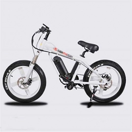 HCMNME Bici Bicicletta cruiser elettrica pieghevole Bici da neve elettrica, 20 pollici biciclette elettriche, moto in lega di magnesio biciclette per adulti 21 velocità ciclismo strumento LCD in lega di alluminio