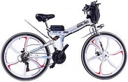 HCMNME Bici Bicicletta cruiser elettrica pieghevole Bici da neve elettrica, 26 in pieghevole biciclette elettriche, 48 V / 10A / 350W doppio disco freno a sospensione integrale Bicicletta Bicycle Boost Mountain C