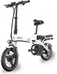 HCMNME Bici Bicicletta cruiser elettrica pieghevole Bici da neve elettrica, bici elettrica per adulti rimovibile 48 V impermeabile e antipolvere batteria al litio 14 pollici 400W motori senza spazzole urbano / pe