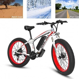 HCMNME Bici elettriches Bicicletta cruiser elettrica pieghevole Bici da neve elettrica, bicicletta elettrica Adulti Bike elettrici Mountain Mountain Bike 26in Power Assist Commutatore Bicicletta, 500 W 48 V 15Ah Batteria al