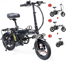 HCMNME Bici Bicicletta cruiser elettrica pieghevole Bici da neve elettrica, biciclette elettriche pieghevoli e-bike regolabili telaio in lega leggera e-bike con pedale per adulti e adolescenti, o sportivi per il