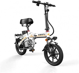 HCMNME Bici Bicicletta cruiser elettrica pieghevole Bici da neve elettrica, biciclette elettriche veloci per adulti 14 pollici ruote in lega di alluminio telaio per biciclette elettrico portatile per adulto con l