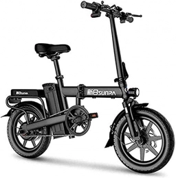 HCMNME Bici Bicicletta cruiser elettrica pieghevole Bici da neve elettrica, biciclette elettriche veloci per adulti Bici elettrica pieghevole da 14 pollici con luce frontale LED Rimovibile 48V Batteria agli ioni