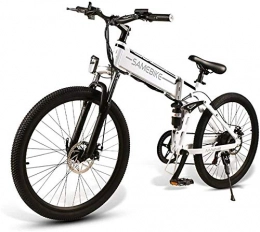 HCMNME Bici elettriches Bicicletta cruiser elettrica pieghevole Bici da neve elettrica, Ebike 26 '' Mountain mountain bike per adulti 350W 48 V 10Ah Batteria al litio Premium PREMIUM Piena sospensione e 21 Gears Gears Bicicl