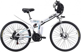 HCMNME Bici Bicicletta cruiser elettrica pieghevole Bici da neve elettrica, mountain bike elettrica 26 "ruota pieghevole ebike display LED 21 velocità bicicletta elettrica commuta ebike 500W motore, tre modalità