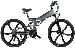 HCMNME Bici Bicicletta cruiser elettrica pieghevole Bici elettrica della neve, bicicletta elettrica Trasporto pieghevole della bicicletta Trasporto elettrico della mountain bike a doppio disco Assorbimento degli