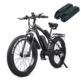 Vikzche Q Bici Bicicletta da montagna elettrica Ebike 1000 W con pneumatici grandi, batteria rimovibile 48 V 17 Ah, schermo LCD 3, 5", velocità 21 velocità (Balck Add an Extra Battry))