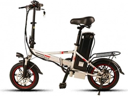 HCMNME Bici elettriches Bicicletta Elettrica 14 "Bici elettrica pieghevole con batteria al litio da 48V 12Ah 350W Motore di alta velocità Bicicletta Max Velocità massima 25 km / h Capacità di carico 100 kg Batteria al litio