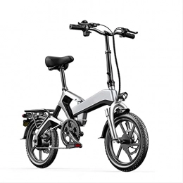 YIZHIYA Bici Bicicletta Elettrica, 16" Bicicletta elettrica da montagna pieghevole per adulti, Ammortizzazione idraulica Cerchio in lega di magnesio 400W E-bike, 48V10AH Batteria al litio rimovibile, Argento