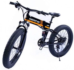 HCMNME Bici elettriches Bicicletta Elettrica 26 '' Electric Mountain Bike 36V 350W 10Ah Rimovibile grande capacità batteria agli ioni di litio a doppio disco freni a disco Capacità di carico 100 kg batteria al litio Beach Cr