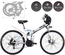 HCMNME Bici elettriches Bicicletta Elettrica 26 '' Mountain bike elettrica Adulto Comfort pieghevole Bicycles Electric Bicycles 21 Gear Gear e Tre modalità di lavoro, Bikes Ibridi Recumbent / Road, Lega di alluminio, batteri