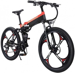 HCMNME Bici elettriches Bicicletta Elettrica Bici elettrica pieghevole per adulti, 27 velocità Bicicletta da montagna / per il pendolamento Ebike con motore 400W, telaio in lega di magnesio leggero MTB Dual Sospensione E-Bik