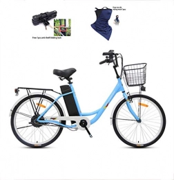 GUI Bici elettriches Bicicletta elettrica, bicicletta confortevole da 24 pollici, batteria al litio portatile a pedale per ciclomotore femmina e maschio 36V / 250W, traffico urbano, bicicletta leggera illuminazione a LED