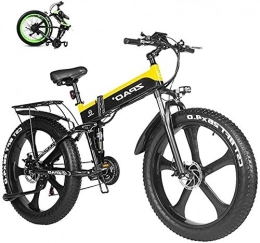 HCMNME Bici elettriches Bicicletta Elettrica Bike elettrica da 26 pollici Pieghevole Pneumatico Fasce Bike Bike 12.8ah Li-Battery Beach Cruiser Mountain E-Bike Batteria al litio Beach Cruiser per adulti (Colore: verde) per A
