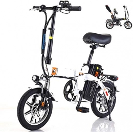 HCMNME Bici elettriches Bicicletta Elettrica Mini 14 "Bicicletta elettrica per adulti, commuta Ebike con motore 240W con 48 V 10-20Ah Batteria agli ioni di litio LED Tre-Speed ​​Smart Meter Pulsante Batteria al litio Beach C