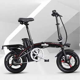 Domrx Bici Bicicletta elettrica Mini Pieghevole Batteria agli ioni di Litio da 48 v per Uomini e Donne Veicolo Elettrico per Due Persone-Nero