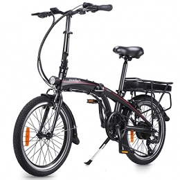 CM67 Bici Bicicletta elettrica Mountainbike 20' Nero, Bici da Citt / Montagna in Alluminio 3 modalit Cambio Shimano 7 velocit E-Bike para Adultos Con Batteria Rimovibile Da 10 Ah Bicicletta