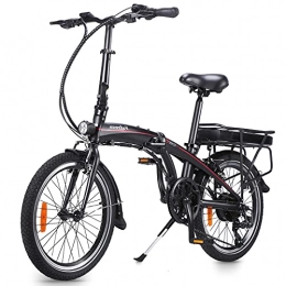 HUOJIANTOU Bici Bicicletta elettrica Mountainbike 20' Nero, Shimano a 7 velocit adatta Bici elettrica 250W Batteria 36V 10Ah Display LCD Per Adulti E Adolescenti Carico massimo: 120 kg