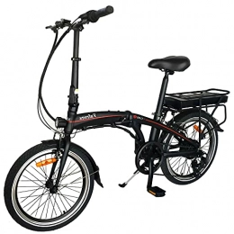 CM67 Bici Bicicletta elettrica Mountainbike 20' Nero, Unisex Adulto Nero Unica Biciclette elettriche Donna 7 velocit Fino a 25km / h 45-55 km 250W Batteria 36V 13Ah 468Wh Bicicletta