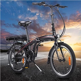 CM67 Bici Bicicletta Elettrica Pieghevole 20' Nero, Pneumatici 20" Ebike Bici elettrica per Bici Portatile Potenza 250 W 36V 10 Ah Per Adulti E Adolescenti Carico massimo: 120 kg