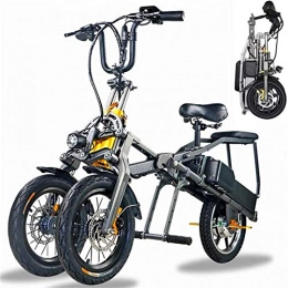 ZJZ Bici elettriches Bicicletta elettrica pieghevole a 3 ruote per adulti, batteria al litio rimovibile da 350 W Motore da 48 V Bicicletta elettrica da viaggio Bicicletta elettrica da città / Bicicletta da pendolare Fitne