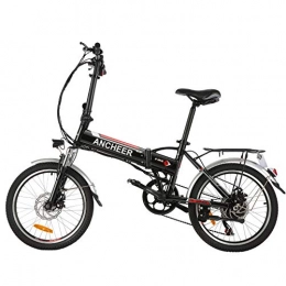 BIKFUN Bici Bicicletta Elettrica Pieghevole, Bici al Lavoro, E-Bike -Fold 20” / 26”, Adulto, 250W Batteria 36V 8Ah, Cambio Shimano a 7 velocità (20 Nero Pieghevole)