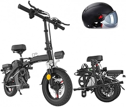 ZJZ Bici elettriches Bicicletta elettrica pieghevole, bicicletta elettrica da 14 `` con batteria agli ioni di litio rimovibile da 48 V, motore da 350 W, freni a doppio disco, 3 velocità regolabili digitali, impugnatura pi