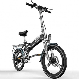 CHEER.COM Bici Bicicletta Elettrica Pieghevole Bicicletta Elettrica Pieghevole Pieghevole Da 20pollici Per Bici Elettrica Ebike Con Batteria Al Litio Rimovibile 48V Porta Di Ricarica USB Per Adulti, Black-40to80KM