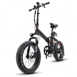 HMEI Bici elettriches bicicletta elettrica pieghevole Bike elettrica pieghevole for adulti 500W Motore 20 pollici Pneumatico a grasso da 20 pollici Bicicletta da neve elettrica 48 V Li-ion Battery 4.0 Pneumatici Piegatura