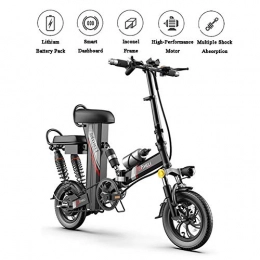SFXYJ Bici Bicicletta Elettrica Pieghevole con Batteria Rimovibile E Sedile Posteriore - E-Bike A Pedalata Assistita con Pneumatici da 14 Pollici - Motore da 380 W, 3 modalit di Guida Biciclette da Montagna
