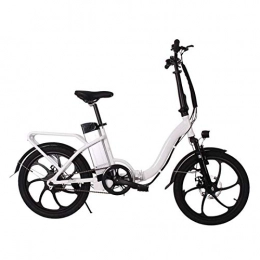 Pc-ltt Bici Bicicletta Elettrica Pieghevole con Motore da 250W 36V 10.4Ah Batteria, 20 Pollice Lega di Alluminio Bicicletta a Pedalata Assistita per Adulti in Città, Bianca