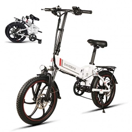 YSHUAI Bici Bicicletta Elettrica Pieghevole Da 20 Pollici Biciclette Elettriche, Mountain Bike Elettrica, E Bike, Motore Da 350 W Batteria Al Litio Da 10, 4 Ah Shimano 7 Velocità Pendolarismo in Città, Bianca