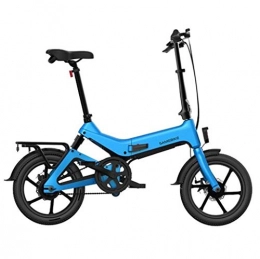 Gaoyanhang Bici Bicicletta elettrica pieghevole, mountain bike con telaio in lega di magnesio a doppio disco ammortizzante da 16 pollici, tre modalità di guida, illuminazione anteriore e posteriore ( Color : Blue )