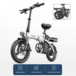 DT Bici elettriches Bicicletta Elettrica Pieghevole per Adulti 400W Motore 48V Bicicletta Elettrica da Città per Pendolari Urbana velocità Massima 25 Km / H con Sistema di Posizionamento GPS, Bianca