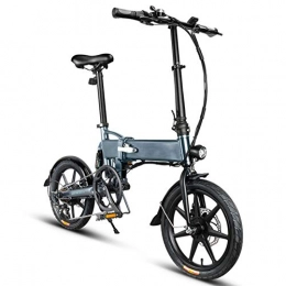 LIU Bici elettriches Bicicletta Elettrica Pieghevole per Adulto, Bici Elettrica, Motore da 250 W Watt Scooter Elettrico da 16 Pollici, Bicicletta Elettrica Pieghevole da 7, 8 Ah con Luce A LED, Grigio