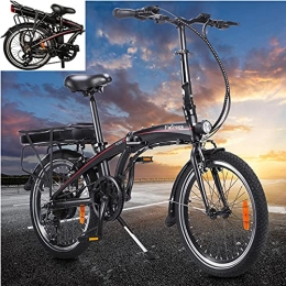 CM67 Bici Bicicletta Elettrica Pieghevole Ruote Larghe 20", Shimano a 7 velocit adatta Bici elettrica 36V 250W 10Ah Rimovibile agli ioni di Litio Per Adulti E Adolescenti Carico massimo: 120 kg