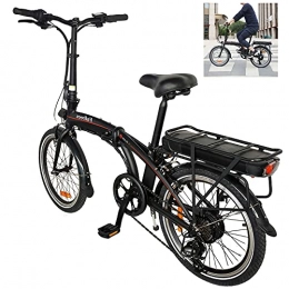 HUOJIANTOU Bici Bicicletta Elettrica Pieghevole Ruote Larghe 20", Shimano a 7 velocit adatta Bici elettrica Portatile Potenza 250 W 36V 10 Ah Per Adulti E Adolescenti Carico massimo: 120 kg