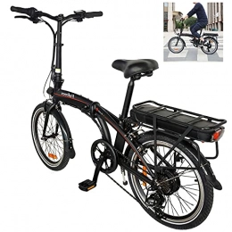 CM67 Bici Bicicletta Elettrica Pieghevole Ruote Larghe 20", Shimano a 7 velocit adatta Bici elettrica Portatile Potenza 250 W 36V 10 Ah Per Adulti E Adolescenti Carico massimo: 120 kg
