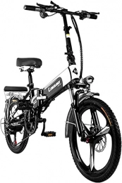 ZJZ Bici elettriches Biciclette elettriche per adulti Bicicletta elettrica pieghevole con pneumatici da 20 pollici con motore da 350 W e batteria al litio rimovibile da 48 V 12, 5 Ah E-bike a 7 velocità in lega di allumini