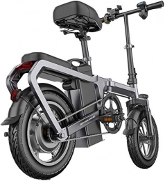 ZJZ Bici elettriches Biciclette elettriche pieghevoli da 14 pollici per lega di alluminio unisex con batteria agli ioni di litio da 400 W 48 V Mini bicicletta elettrica con contatore LCD intelligente e sistema di recupero