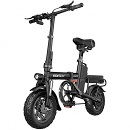 CHEER.COM Bici Biciclette Pieghevoli In Alluminio Leggero Con Pedali Power Assist E Batterie Elettriche Per Adulti Rimovibili Da 48 V Agli Ioni Di Litio Con Ruote Da 12 Pollici E Motore Da 400 W, 40to80KM Black