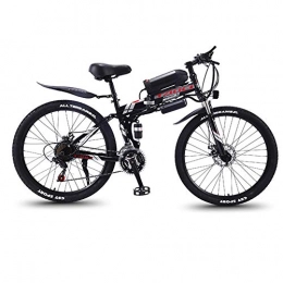 Breeze Bici BREEZE Bicicletta Elettrica Pieghevole 350W 25km / h 26 Pollici Uomini Donne Mountain Bike Batteria al Litio 21 velocità Freno Disco Certificazione, A Black Red